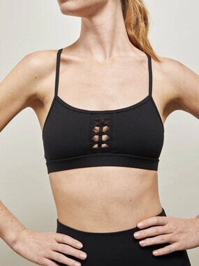 CARBON38 Crochet Melt Bra Black